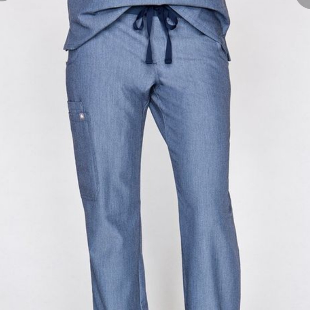 Figs Heather Denim Kade Scrub Pants